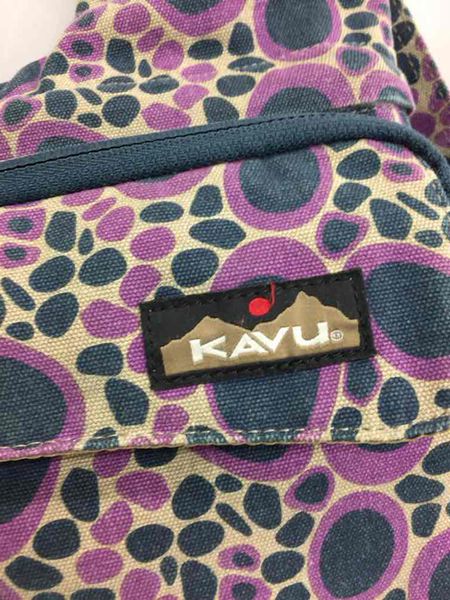 Kavu Purple Circle Print Canvas Crossbody Sling Bag Purse