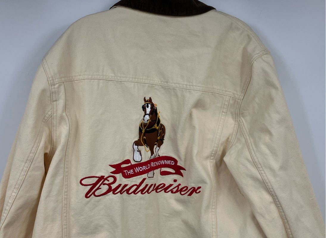 Urban Outfitters Budweiser Jean Jacket Size Large Tan New With Tags eBay