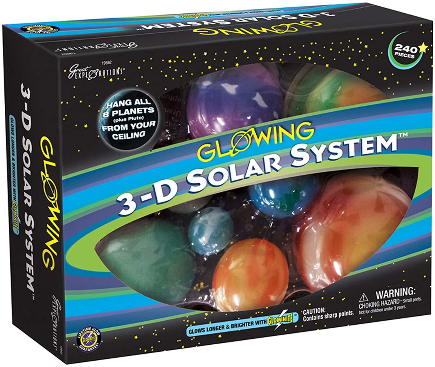 Glow In The Dark 3d Solar System Kids Room Decoration Stars Planets