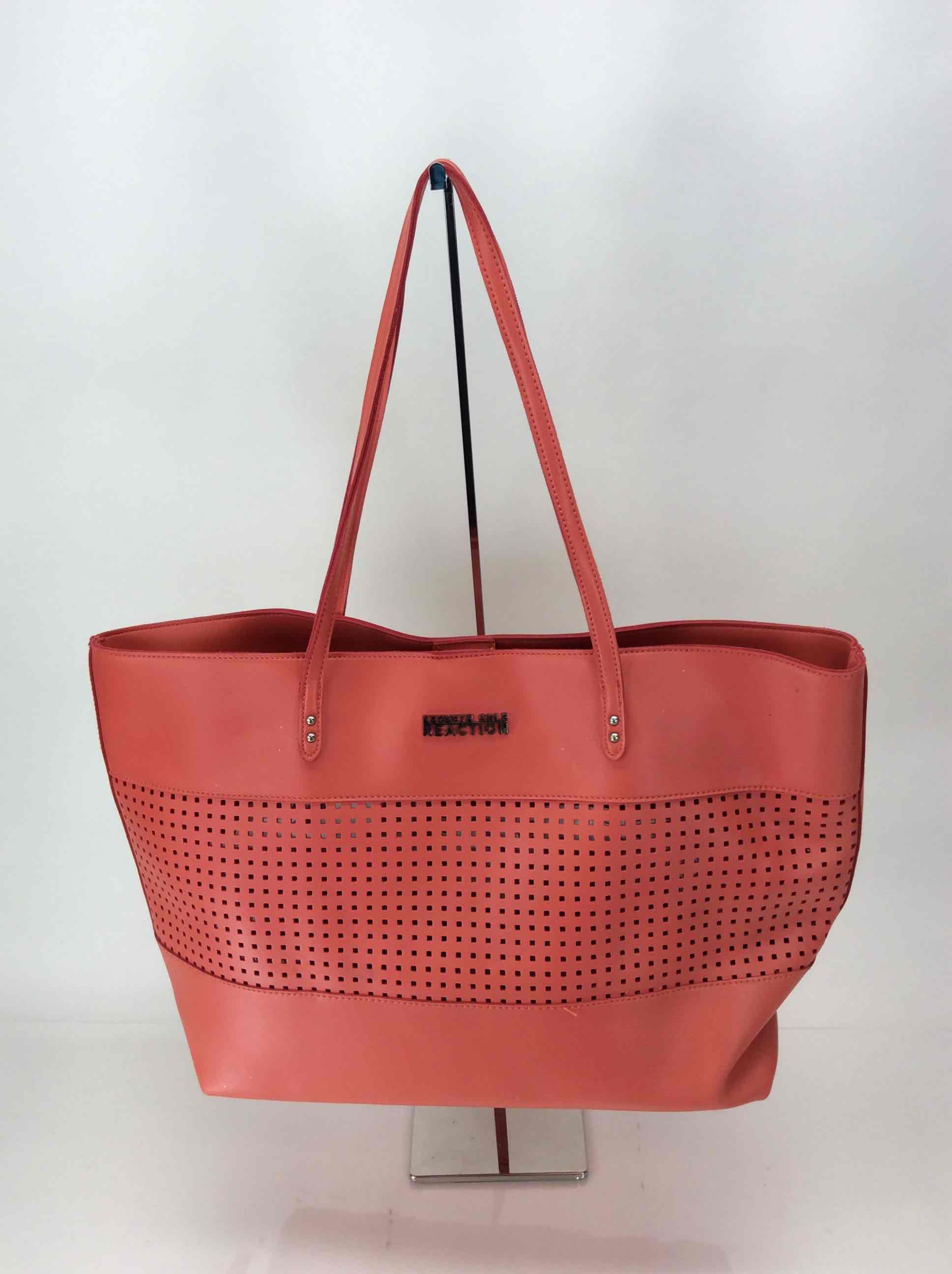 Kenneth Cole Reaction Coral Faux Leather Perforated Tote Bag