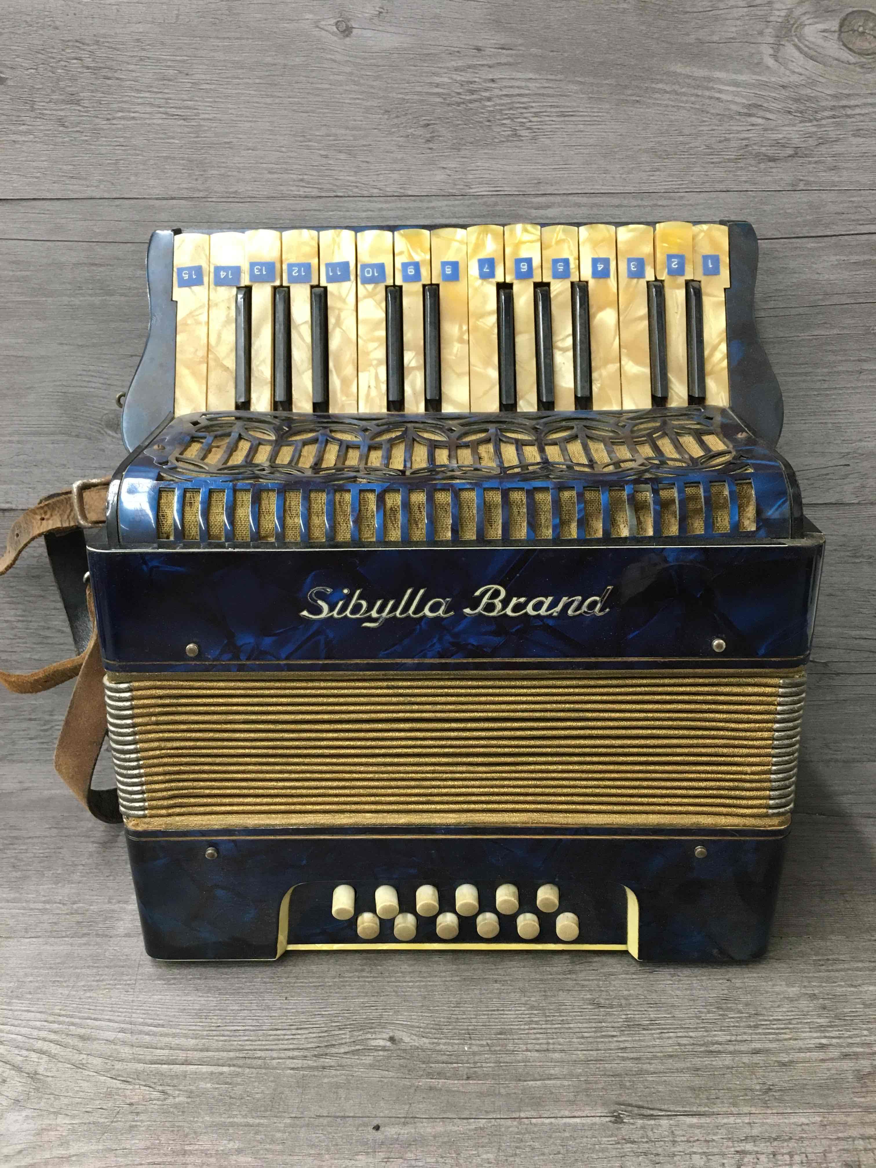 Vintage Sibylla Brand 25 Key 12 Bass Accordion eBay