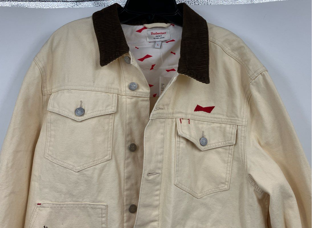 Urban Outfitters Budweiser Jean Jacket Size Large Tan New With Tags eBay