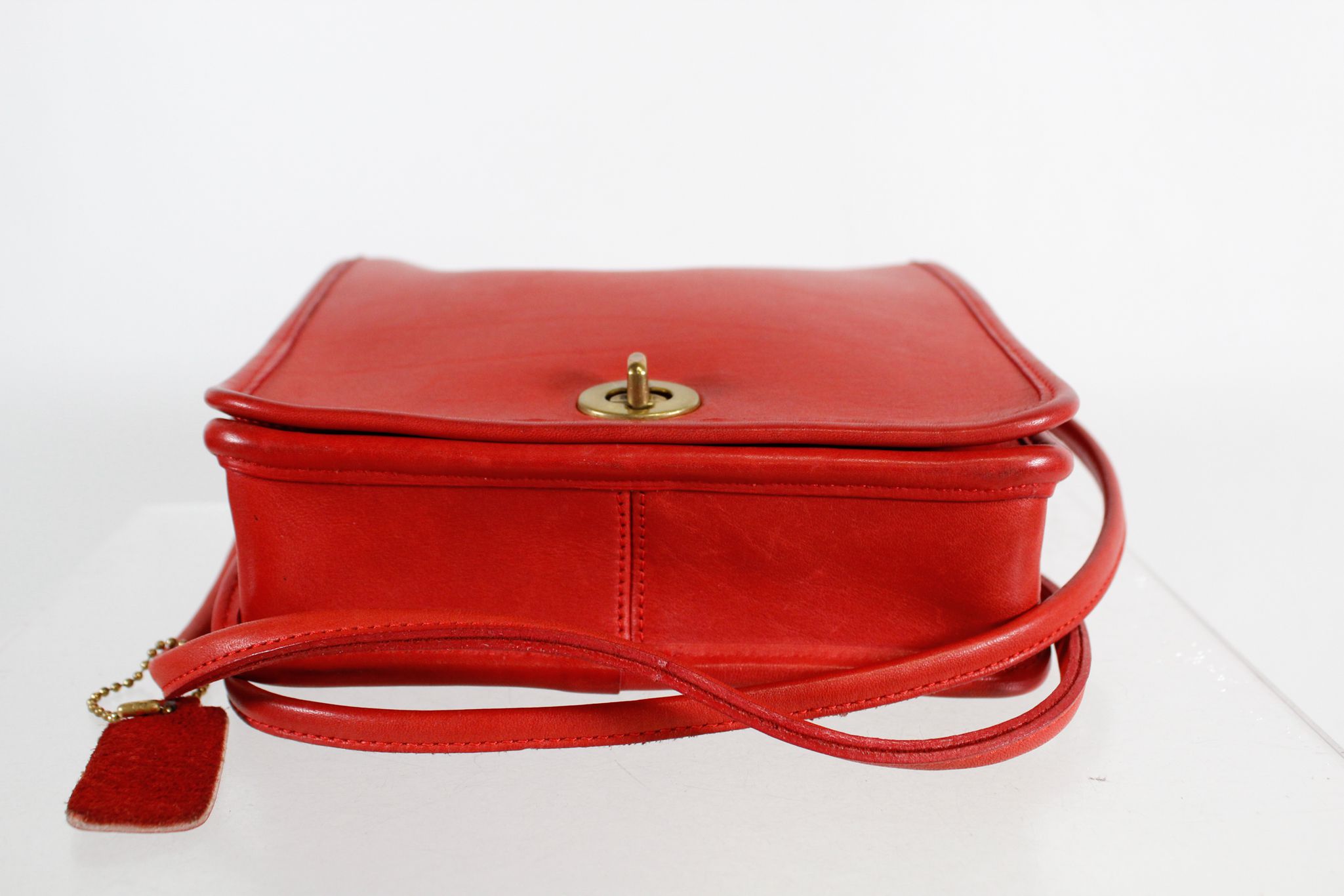 Vintage Coach 8809 Red Leather Turnlock Small Flap Cross-Body Purse | eBay