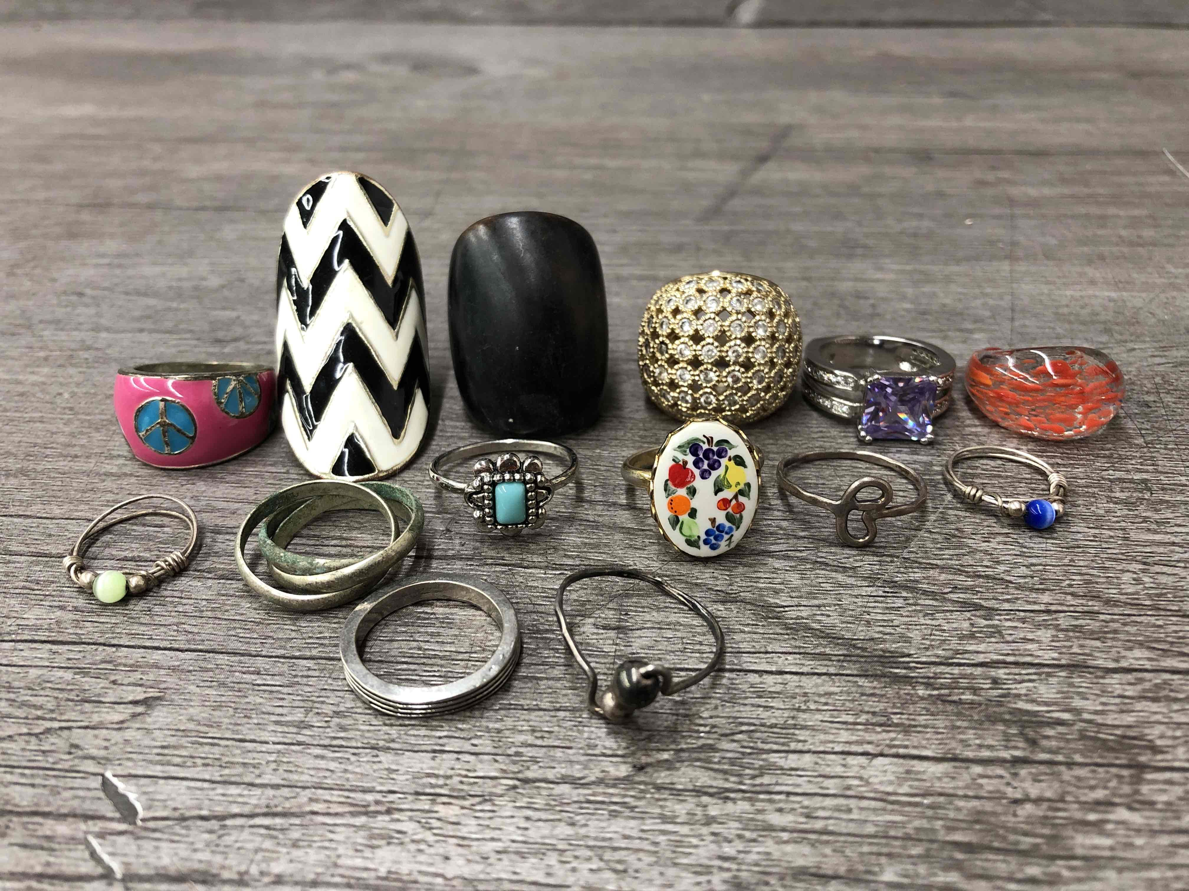 Costume Jewelry Rings Lot Colorful Sparkling eBay