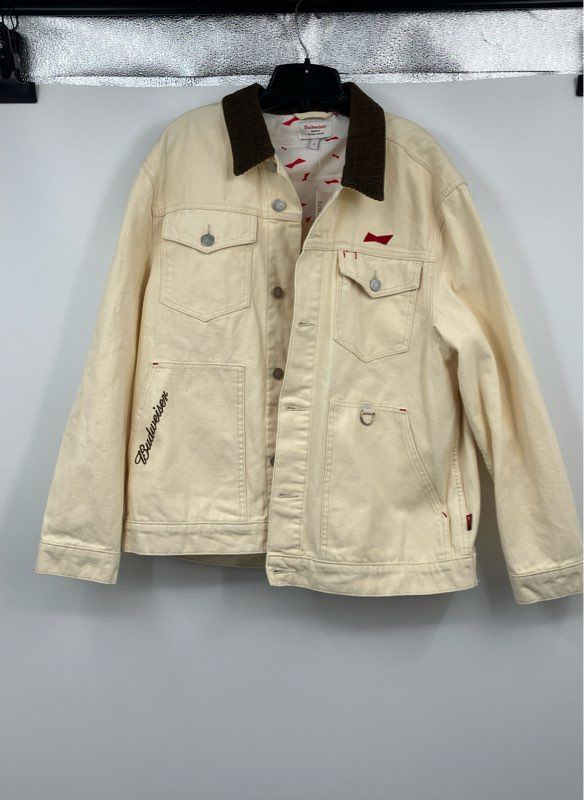 Urban Outfitters Budweiser Jean Jacket Size Large Tan New With Tags eBay