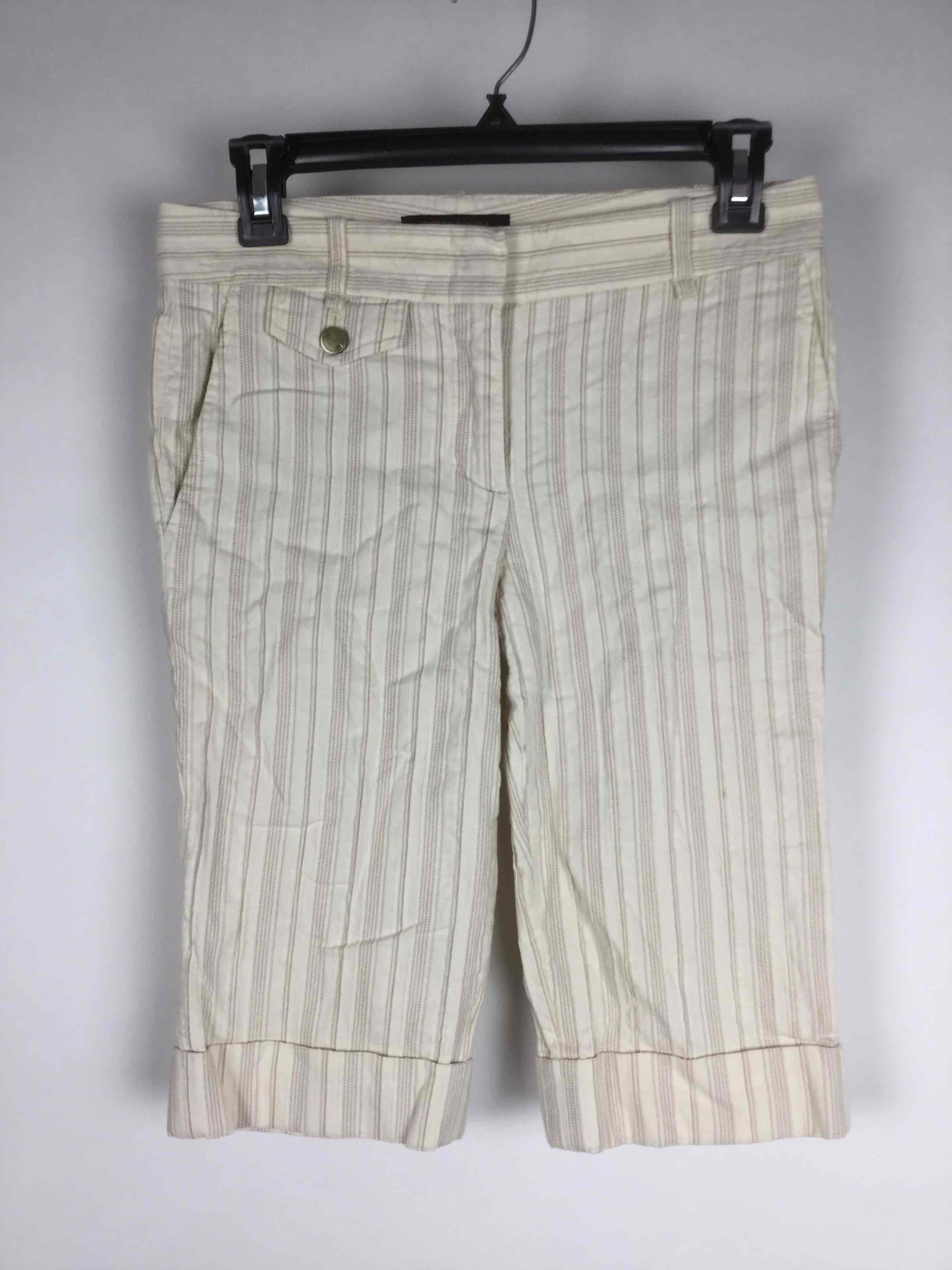 BCBGMaxazria Beige Combo Striped 5-Pocket Bermuda Shorts 0 | eBay